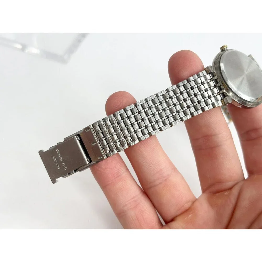 WYLER Diamond Dual Gold & Silver T Quartz Vintage Wristwatch - 27mm - WORKS!